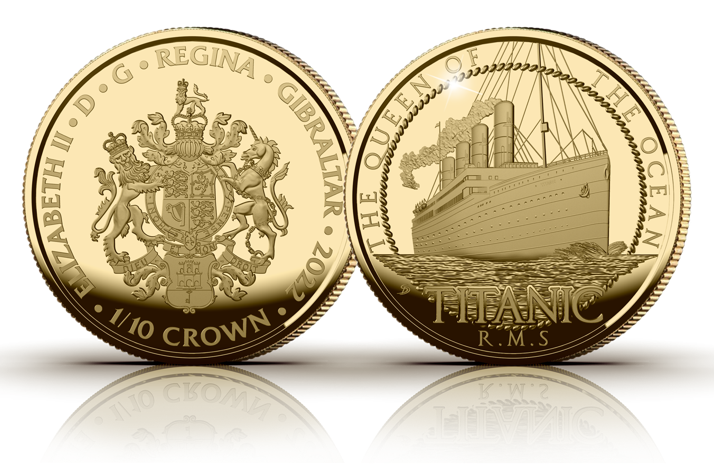 De Massief gouden 1/10 Oz Titanic munt ere van jaar - Gouden munten – Het Belgische Munthuis
